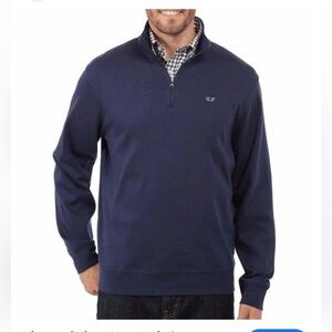 Vineyard Vines Men's Blue Zip-Up Sweater